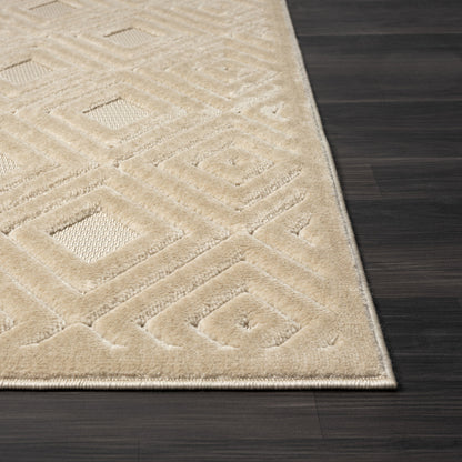 5' X 7' Ivory Geometric Area Rug