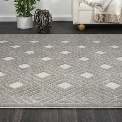 5' X 7' Ivory Geometric Area Rug