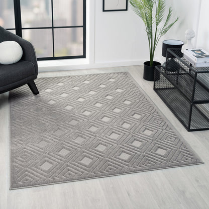 5' X 7' Ivory Geometric Area Rug