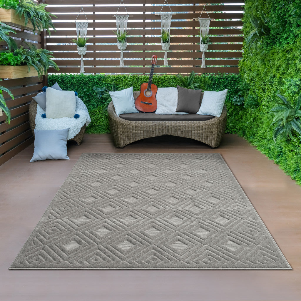 5' X 7' Ivory Geometric Area Rug