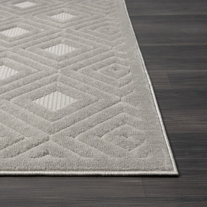 5' X 7' Ivory Geometric Area Rug