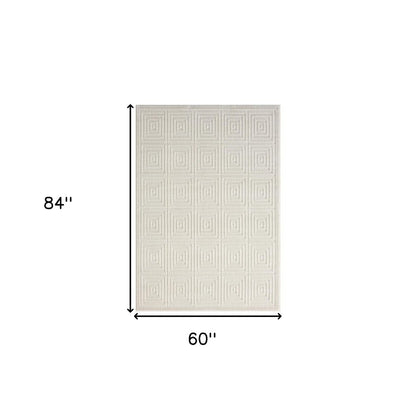 8' X 10' Ivory Geometric Area Rug