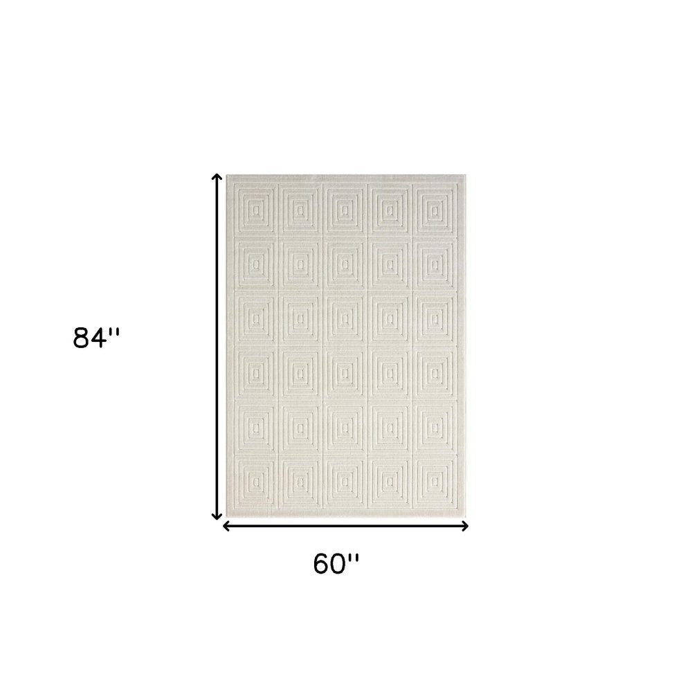 8' X 10' Beige Geometric Area Rug