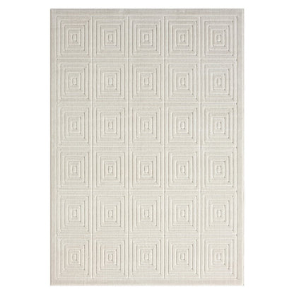 8' X 10' Ivory Geometric Area Rug