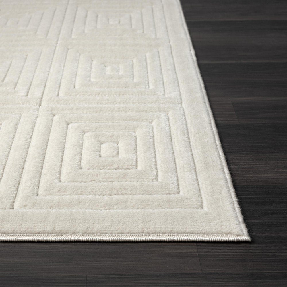 8' X 10' Beige Geometric Area Rug