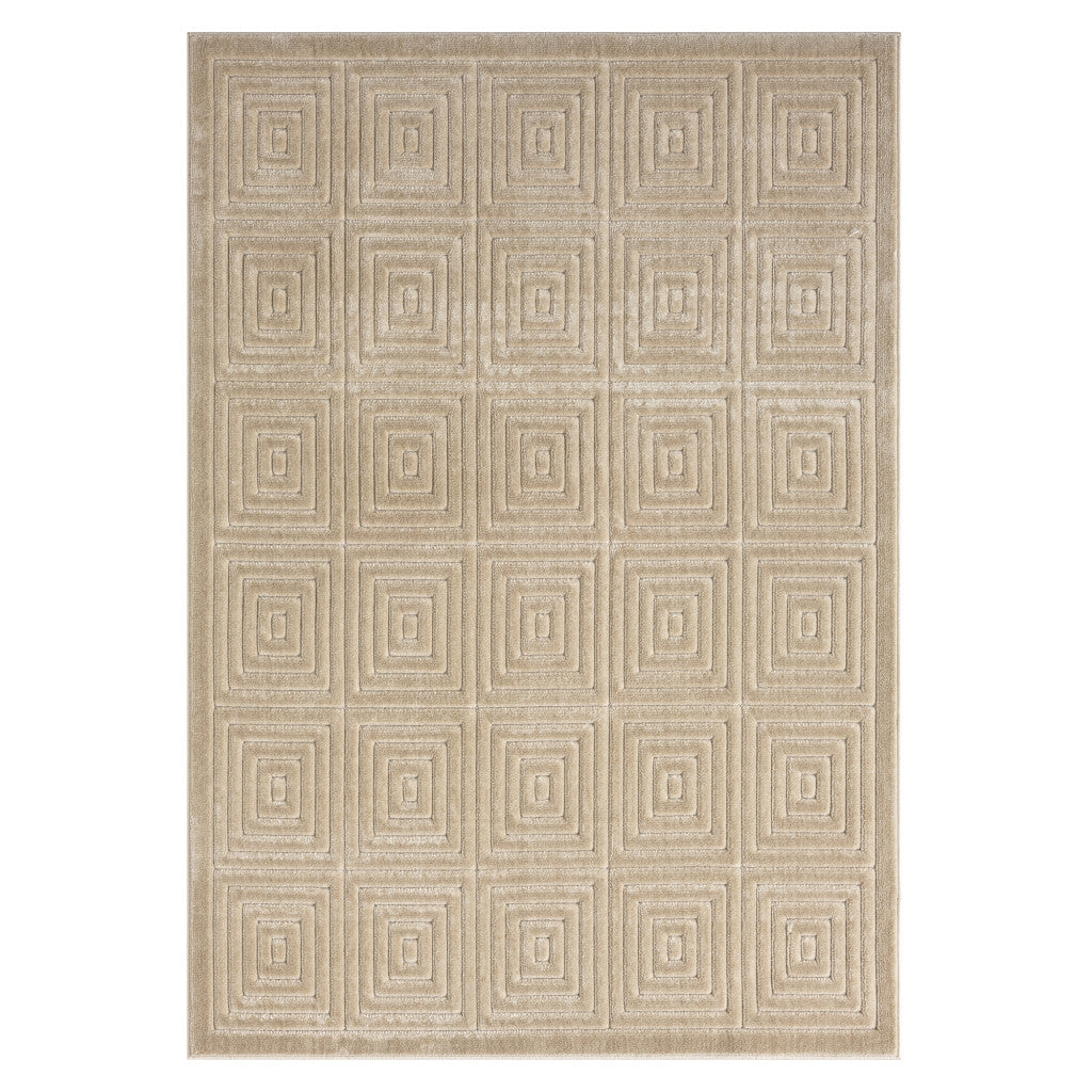 8' X 10' Ivory Geometric Area Rug