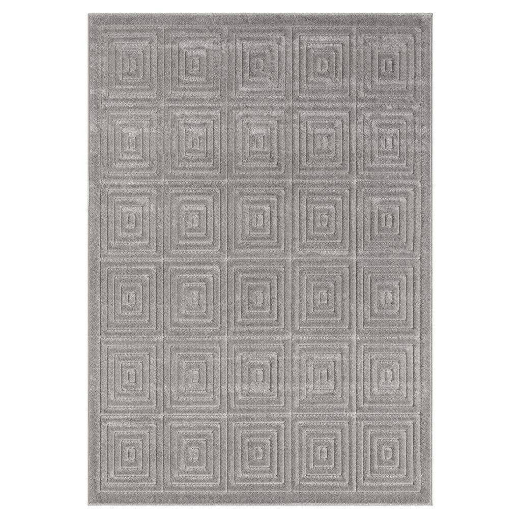 8' X 10' Ivory Geometric Area Rug