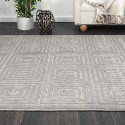 8' X 10' Ivory Geometric Area Rug