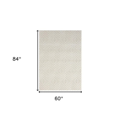 5' X 7' Gray Trellis Area Rug
