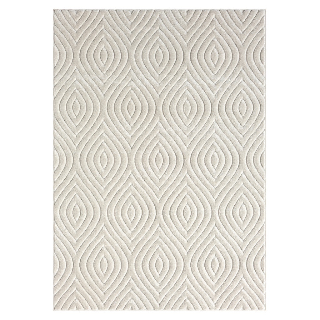 5' X 7' Ivory Trellis Area Rug