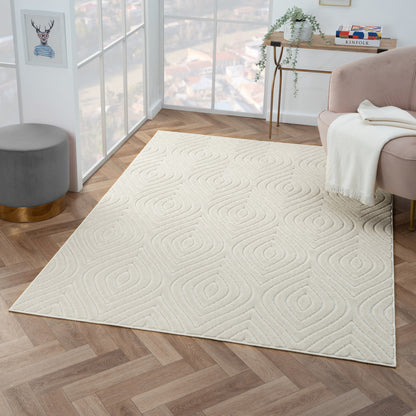 5' X 7' Ivory Trellis Area Rug