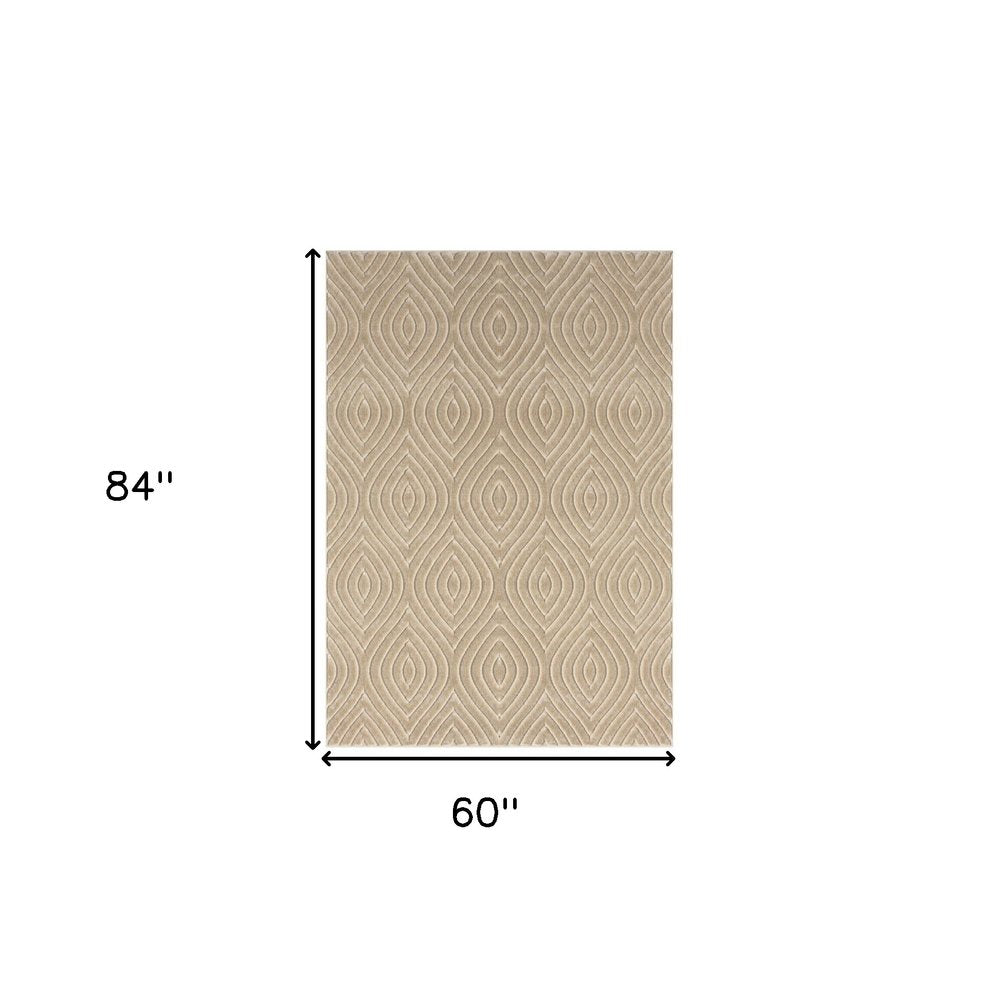 5' X 7' Gray Trellis Area Rug