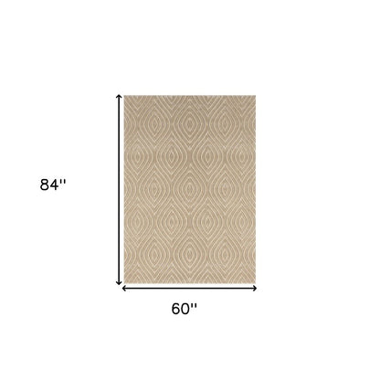 5' X 7' Gray Trellis Area Rug