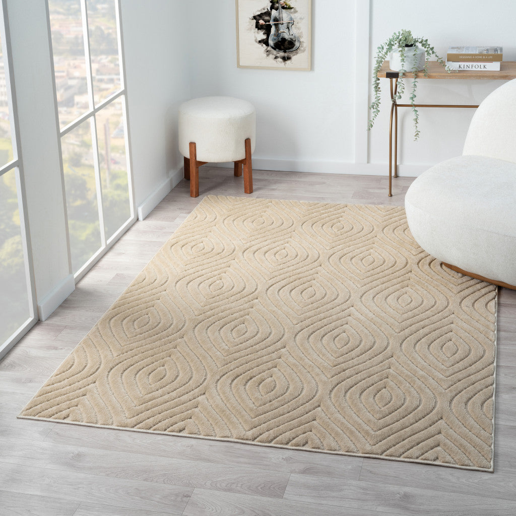 5' X 7' Ivory Trellis Area Rug