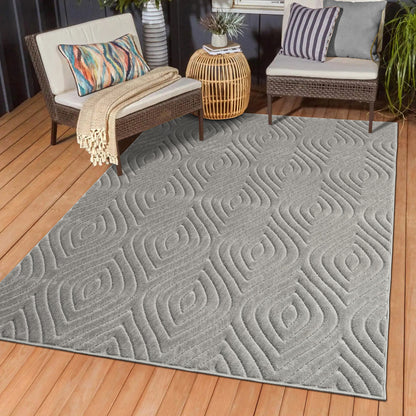 5' X 7' Ivory Trellis Area Rug