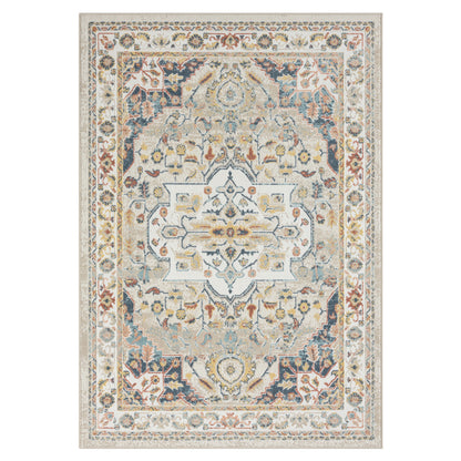 5' X 7' Ivory Abstract Area Rug