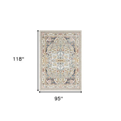 5' X 7' Ivory Abstract Area Rug