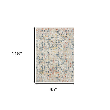 8' X 10' Gray Abstract Area Rug