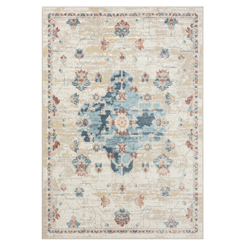 8' X 10' Ivory Medallion Area Rug