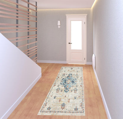 8' X 10' Ivory Medallion Area Rug