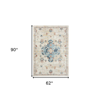 8' X 10' Ivory Medallion Area Rug