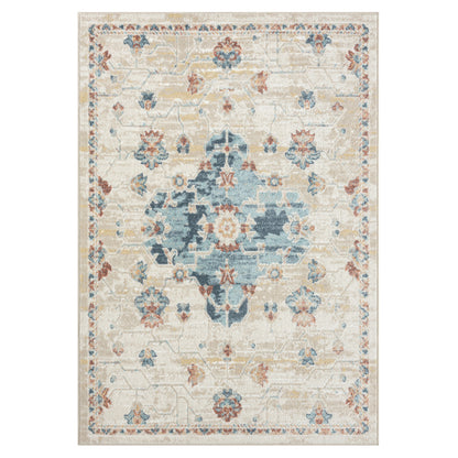 8' Ivory Medallion Runner Rug