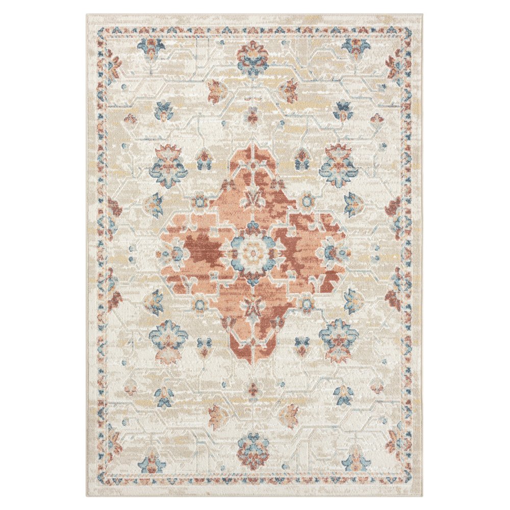 8' X 10' Ivory Medallion Area Rug
