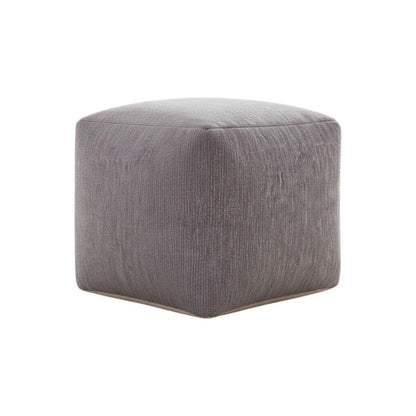 18" Gray Chenille Cube Pouf Ottoman
