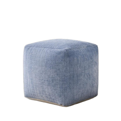 18" Gray Chenille Cube Pouf Ottoman