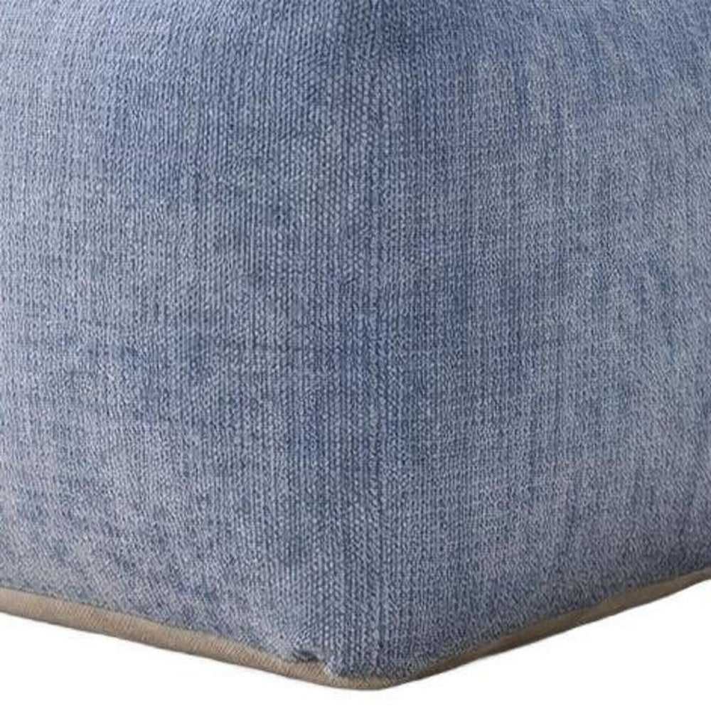 18" Gray Chenille Cube Pouf Ottoman
