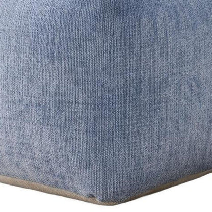 18" Gray Chenille Cube Pouf Ottoman