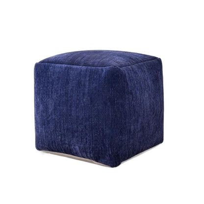 18" Gray Chenille Cube Pouf Ottoman