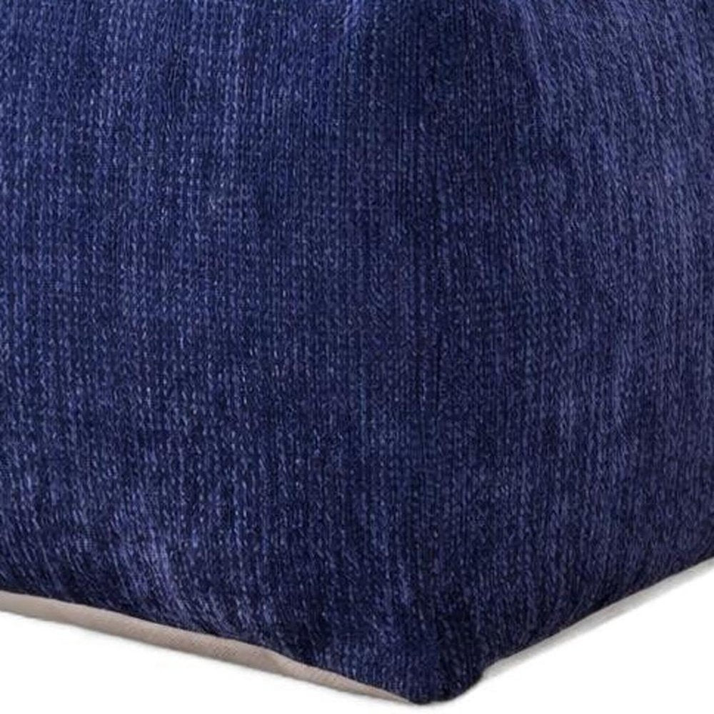 18" Gray Chenille Cube Pouf Ottoman