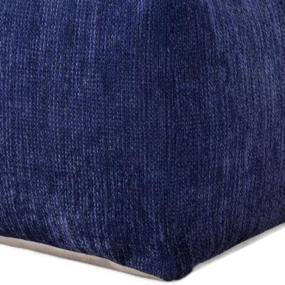 18" Gray Chenille Cube Pouf Ottoman