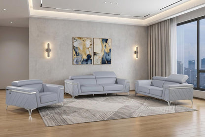 Three Piece Indoor Blue Five Person Seating Set