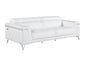 Two Piece Indoor White Italian Leather Five Person Seating Set