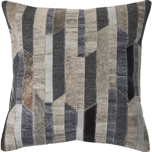 20" Beige and Gray Throw Pillow