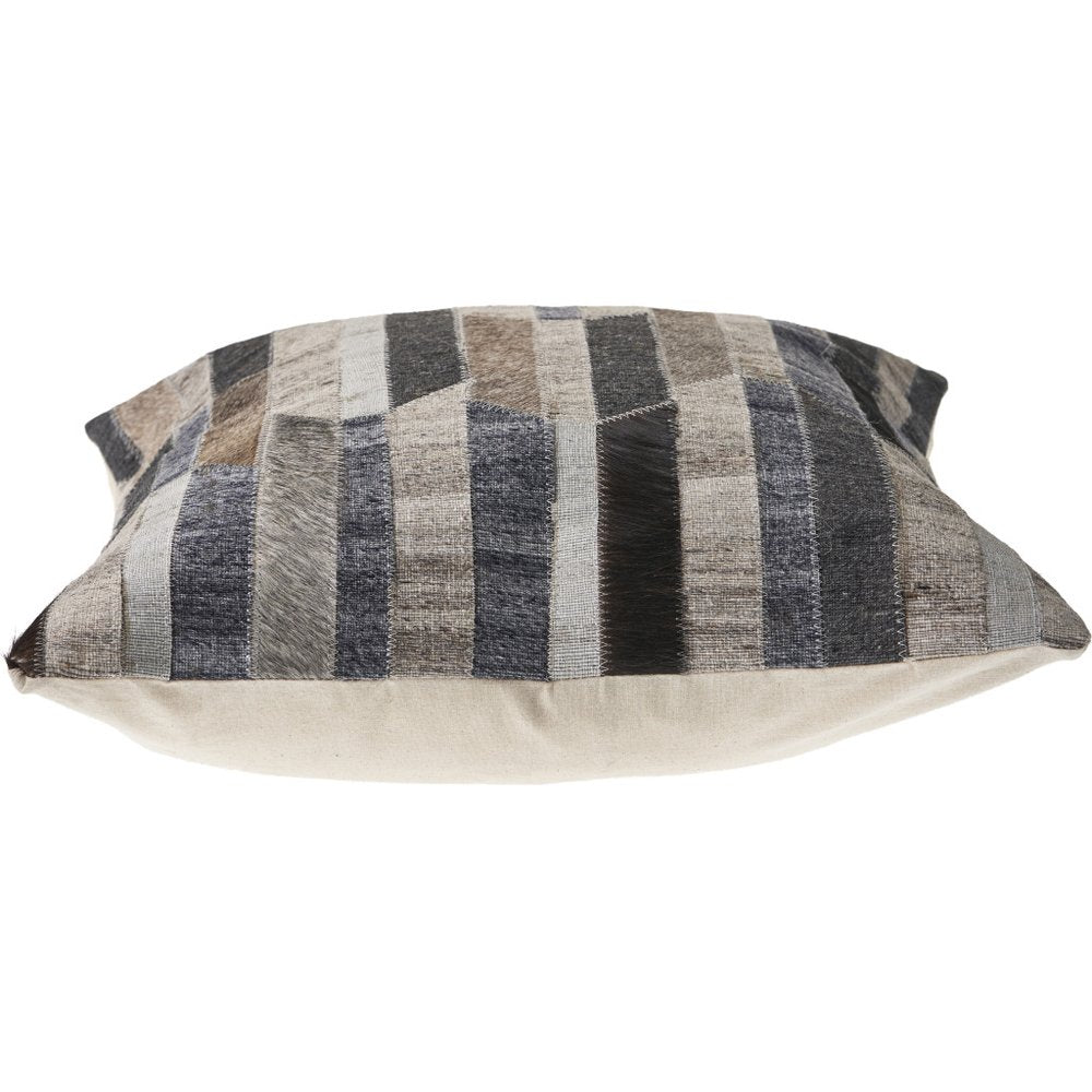 20" Beige and Gray Throw Pillow