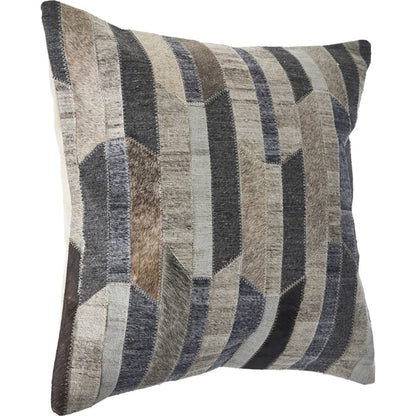 20" Beige and Gray Throw Pillow