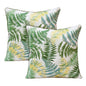 Set of Two 20" X 20" Green and Yellow Botanical Polyester Zippered Pillow