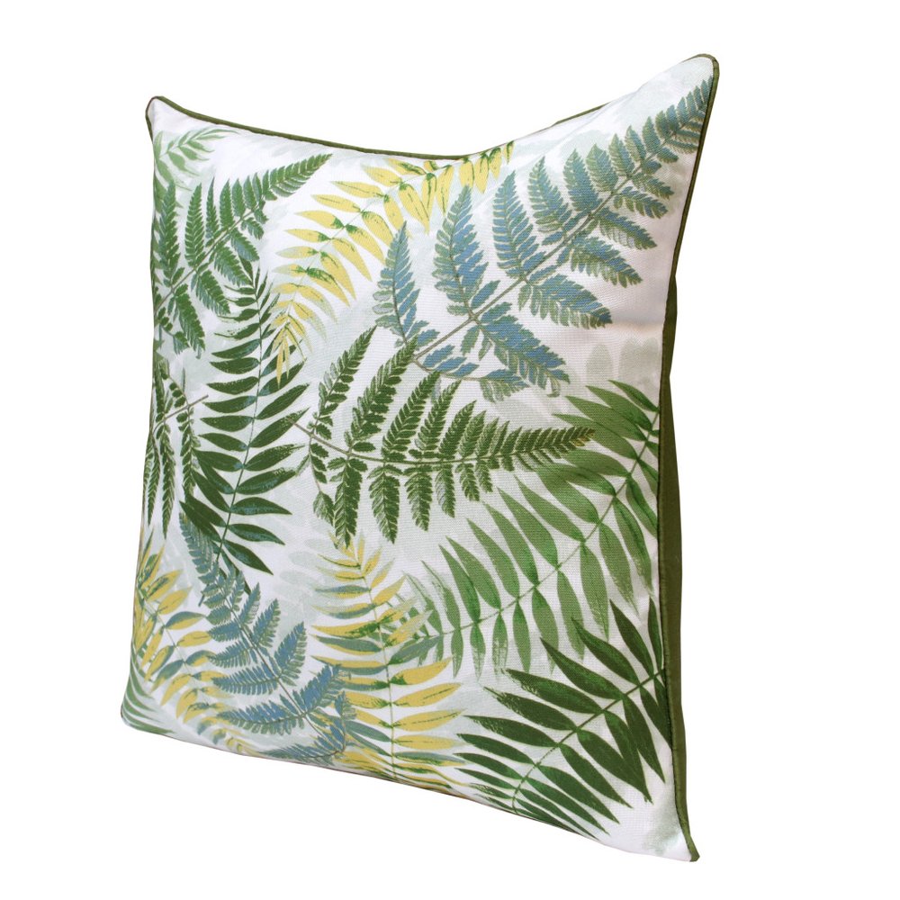 Set of Two 20" Green and Yellow Throw Pillows