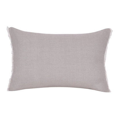 Natural and Ivory Throw Pillow with Embroidery