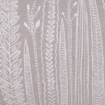 Natural and Ivory Throw Pillow with Embroidery