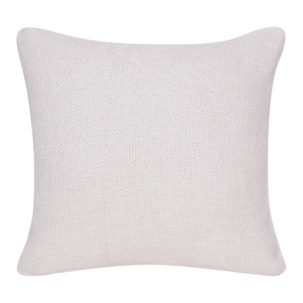 20" Blue And Off White Braided Cotton Throw Pillow with Fringe