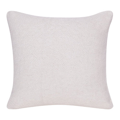 20" X 20" Blue and Off White Braided Cotton Zippered Pillow With Fringe