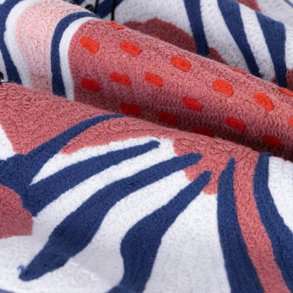 20" Blue and Red Cheetah Throw Pillow with Embroidery