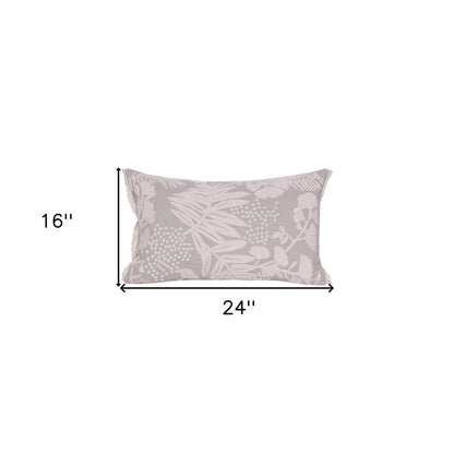 Natural and Ivory Throw Pillow with Embroidery