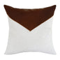 20" X 20" Brown and Ivory Geometric Faux Leather Zippered Pillow