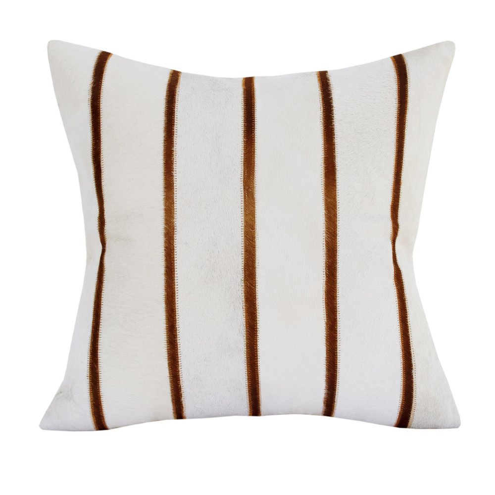 20" Brown and Ivory Throw Pillow