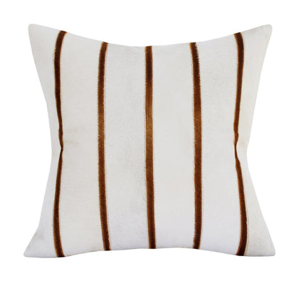 20" Brown and Ivory Throw Pillow